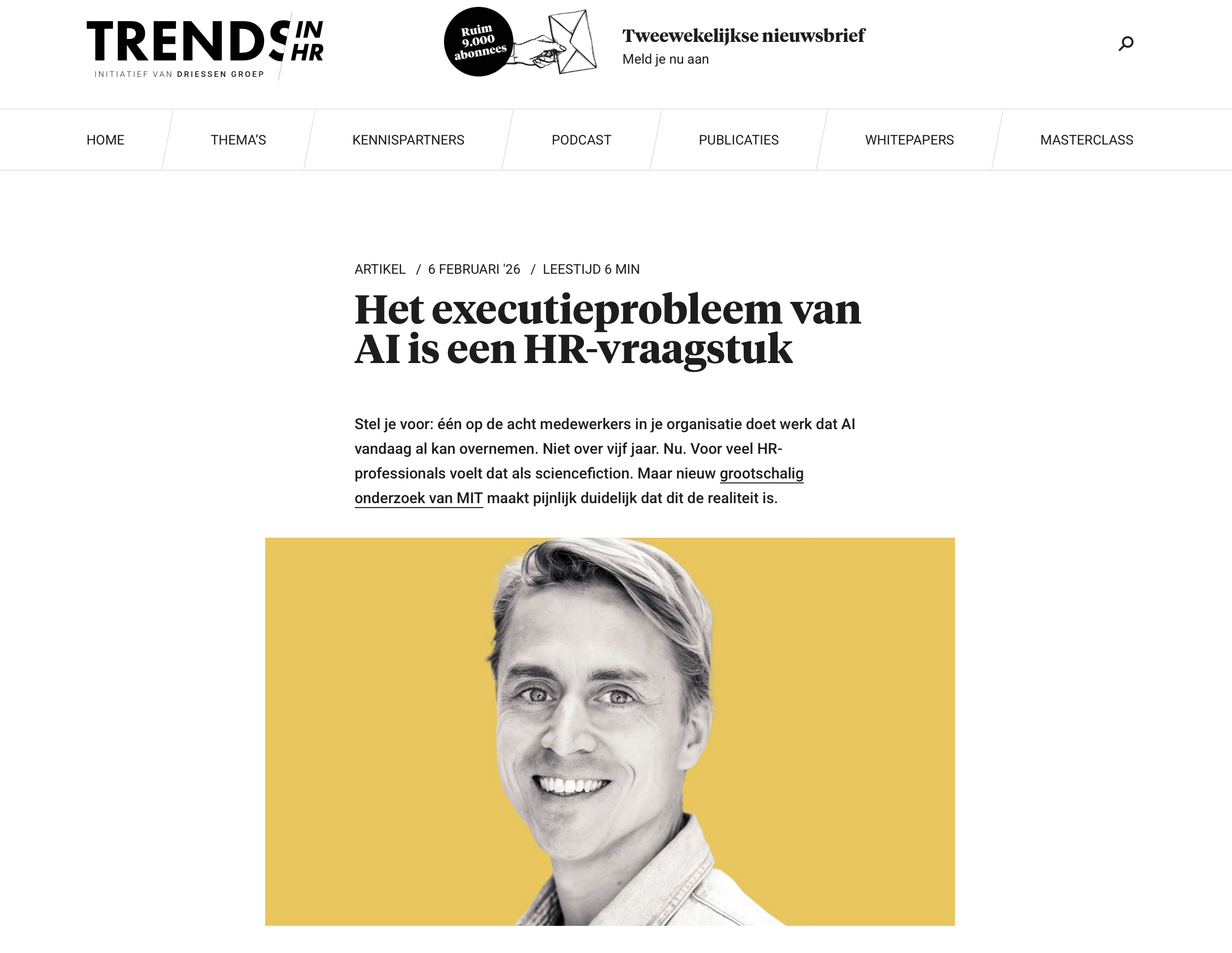 Het executie­pro­bleem van AI is een HR-vraagstuk