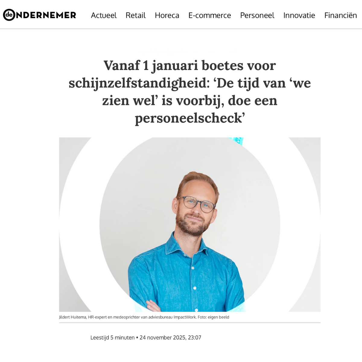 Vanaf 1 januari boetes voor schijnzelfstandigheid